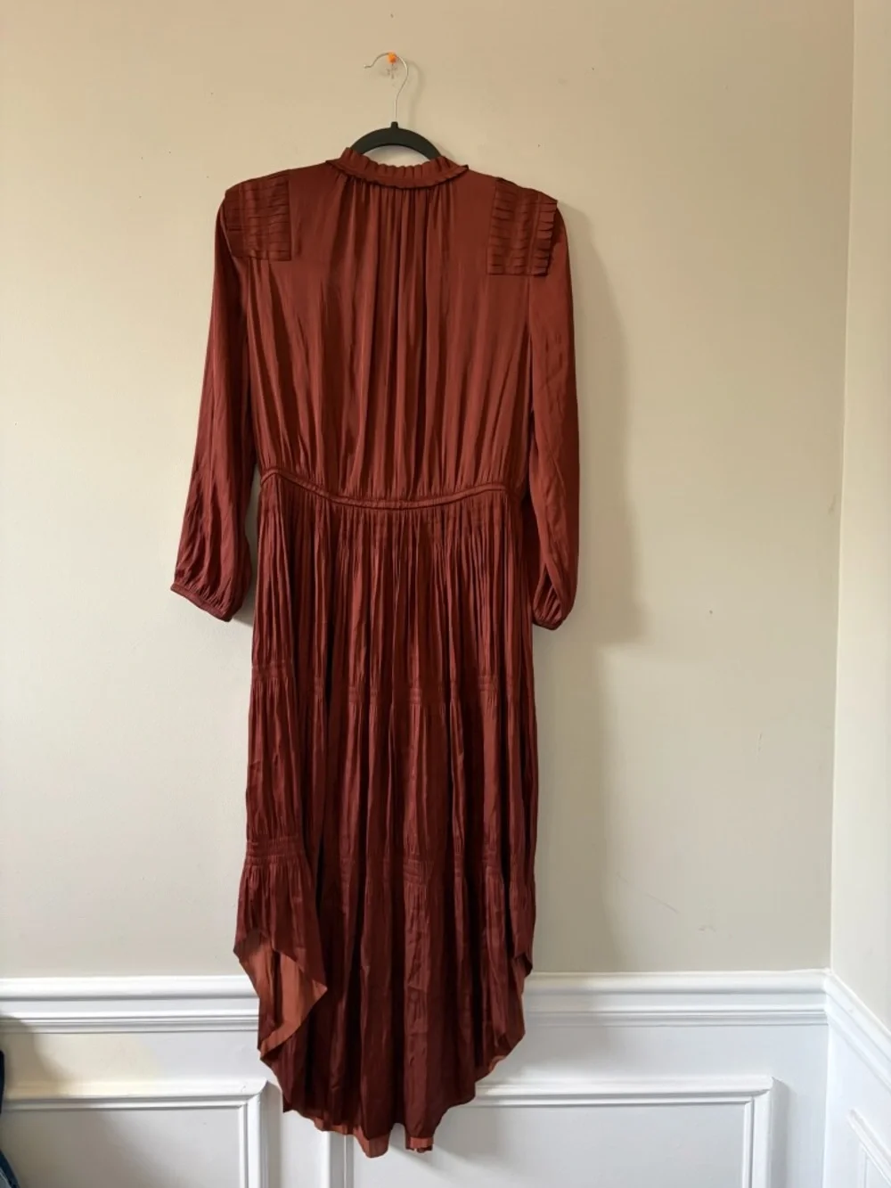 Chico's Rust Button-Front High-Low Midi Dress - Picture 2 of 2